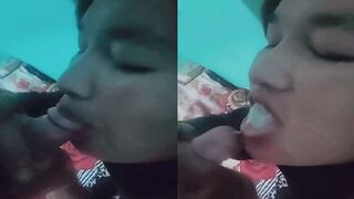 Teen desi girl ka blowjob or cum eating video