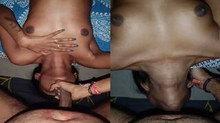 Boyfriend ko deep blowjob deti slim girlfriend