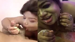 Lund or ballls ko suck kar muh pe li cumshot