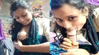 Cute village girl ka boobs show or blowjob