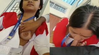 Sexy asaam ki college girl chudi college uniform mai college k andar hi