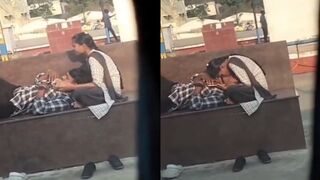 Beautiful desi college girl ka outdoor kissing romance