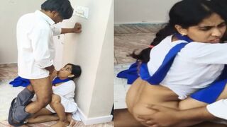 Beautiful college girl college dress mai chudi teacher k sath